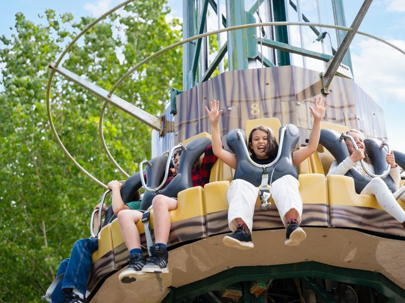 Fairground ride with children