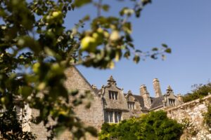 A view of the front of the house at Trerice 300x200